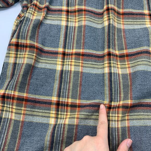 Pacsun Shirt Mens XL Extra Large Longer Fit Gray Plaid Short Sleeve Dropcut Hem - Picture 7 of 10